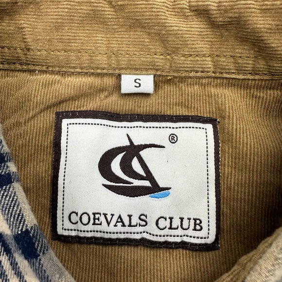 Coevals Club Western Shirt Mens Small S Brown Gray Plaid Flannel Pearl Snap - Picture 11 of 12